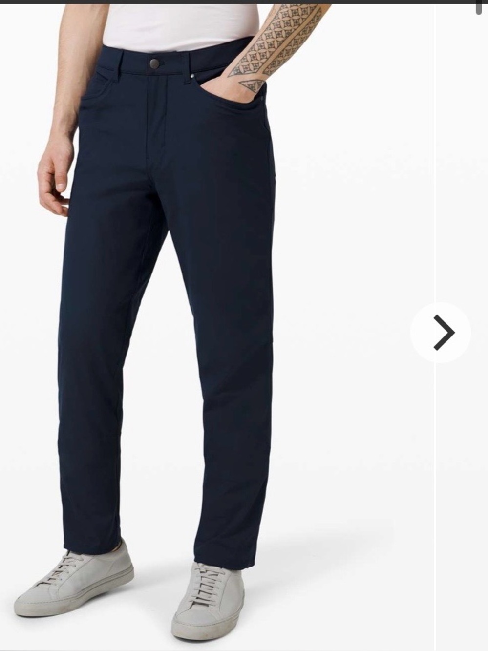 Lululemon ABC 5-Pockets Pants Men’s 36 Navy Blue Classic Fit Athleisure Busness